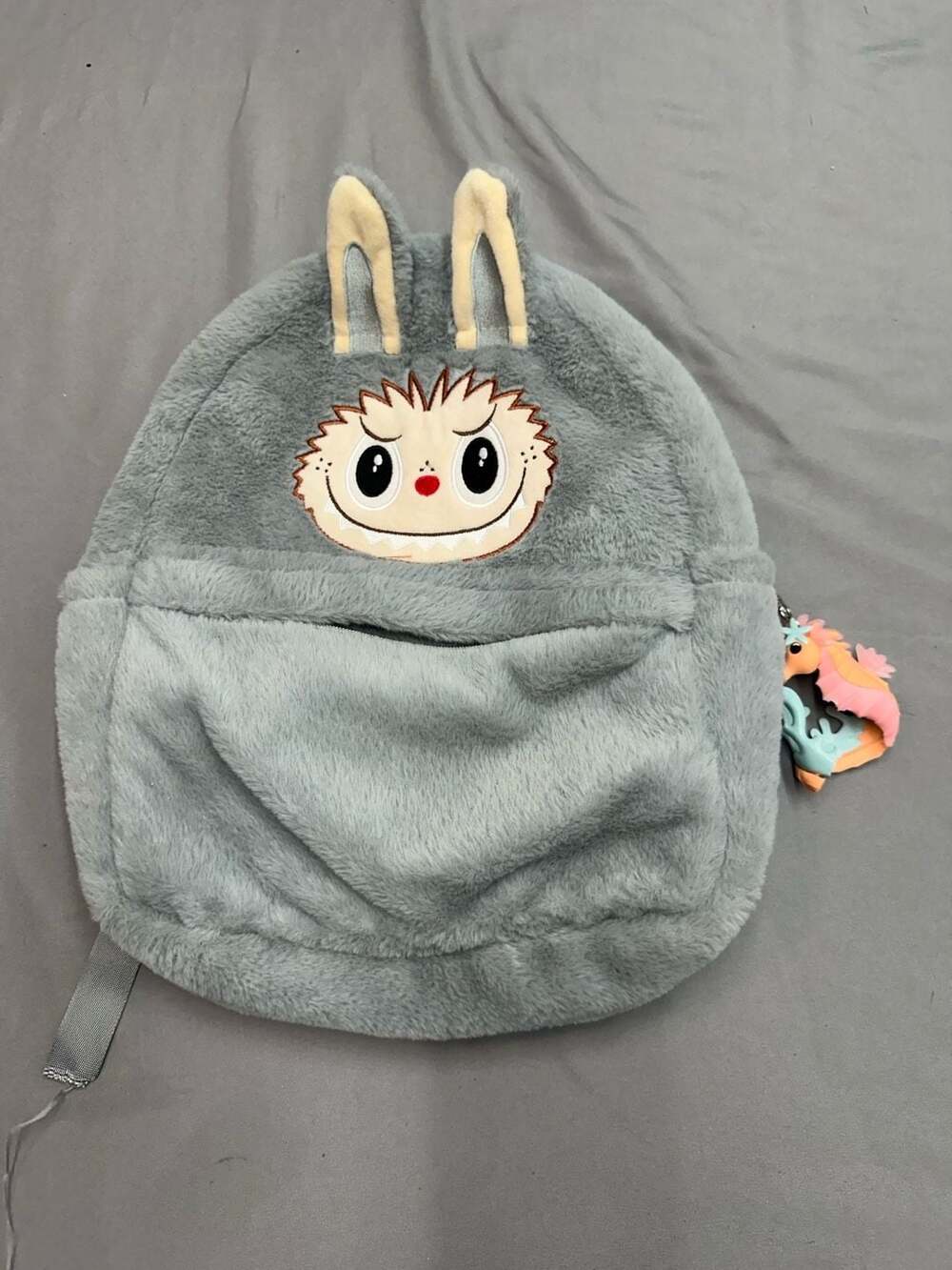 Labubu Plush Character Backpack with Seahorse Bag Charm